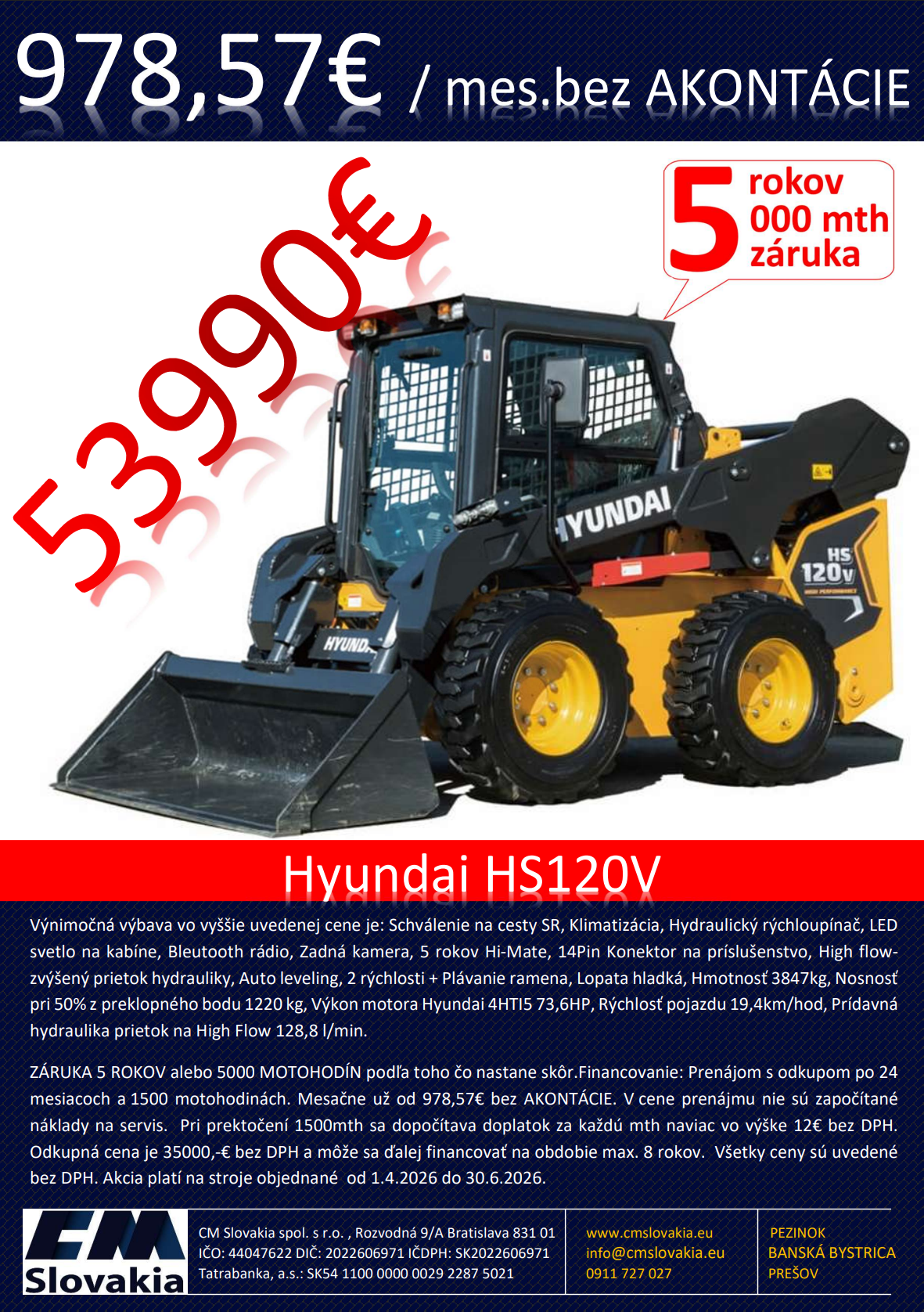 Hyundai HS120V na prenajoms odkupom
